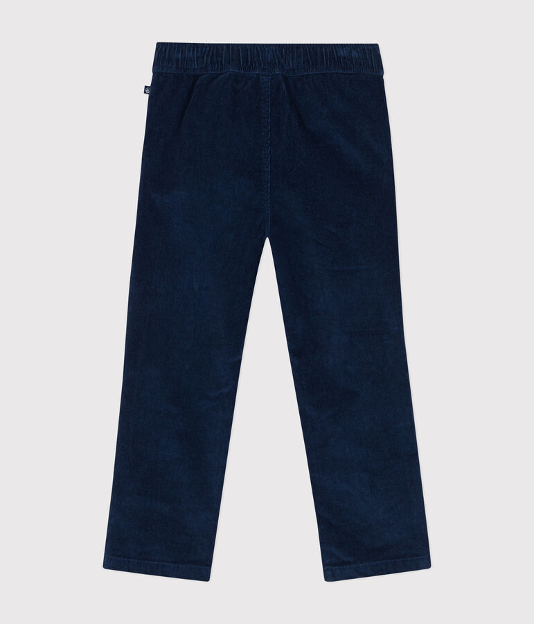 Pantaloni dalla linea dritta in velluto bambino blu