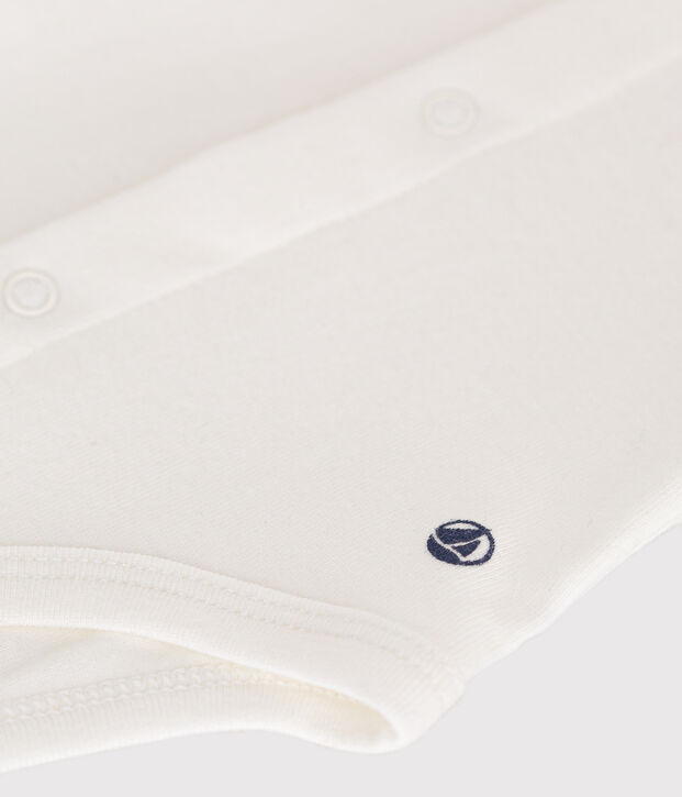 Body a manica corta e con colletto per beb&egrave; bianco