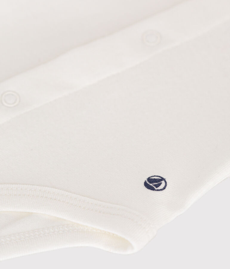 Body a manica corta e con colletto per beb&egrave; bianco