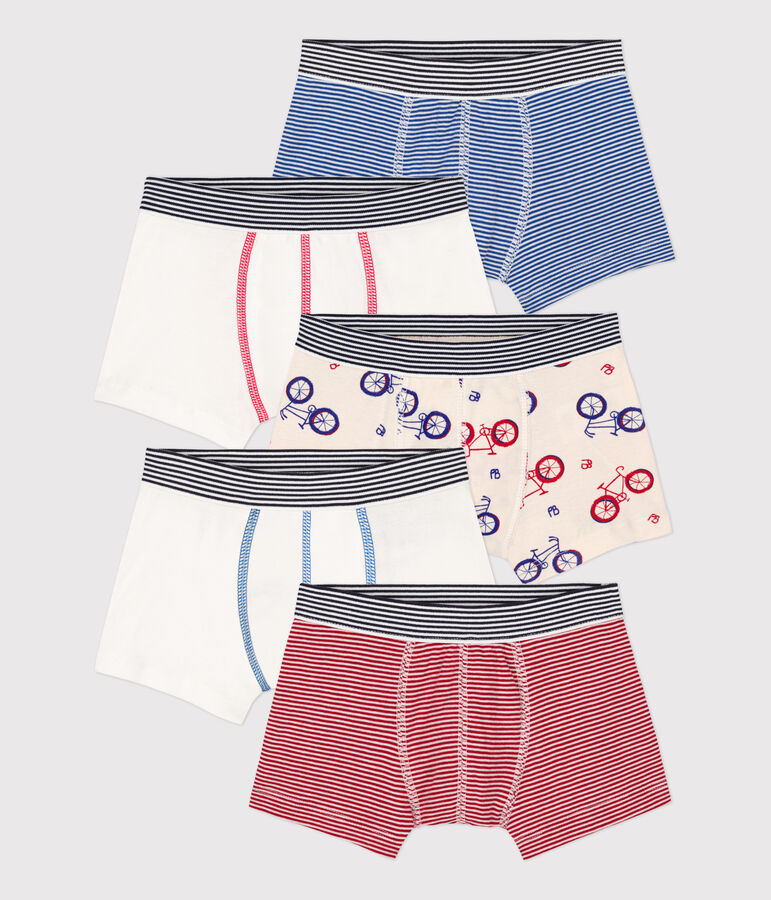Confezione da 5 boxer motivo bici bambino in cotone multicolore