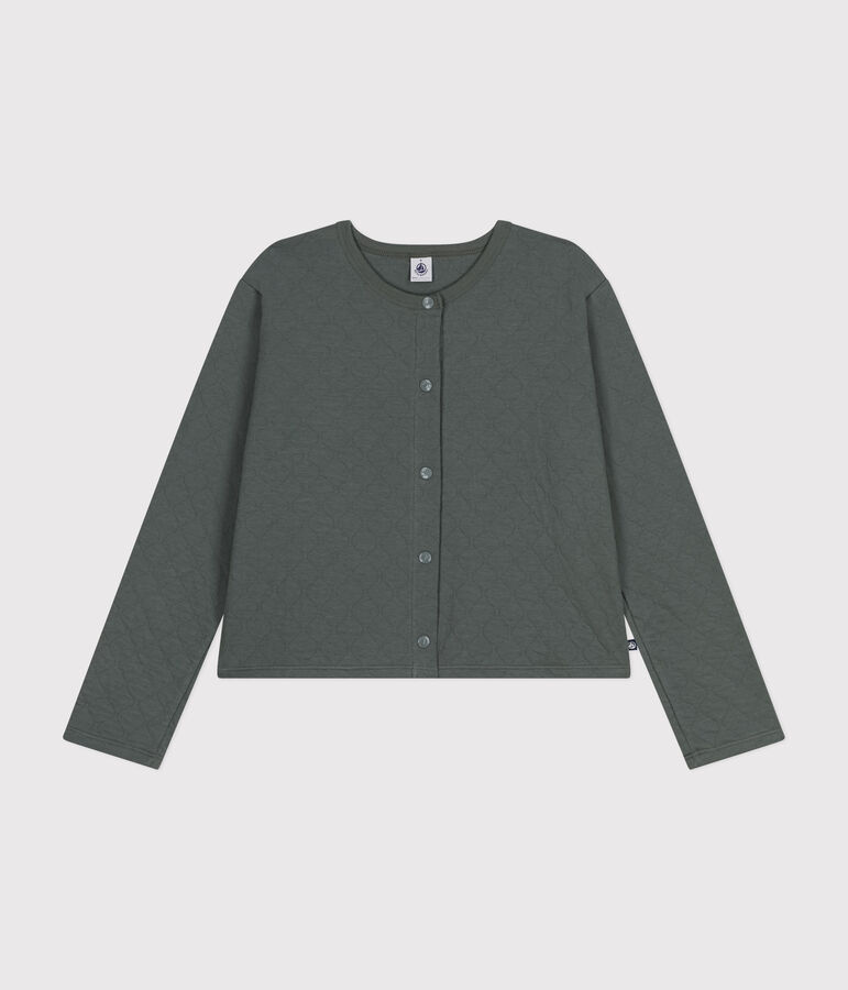 Cardigan con bottoni automatici in tubique Donna verde