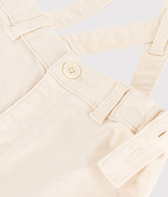 Shorts con bretelle in denim bebè ecru AVALANCHE