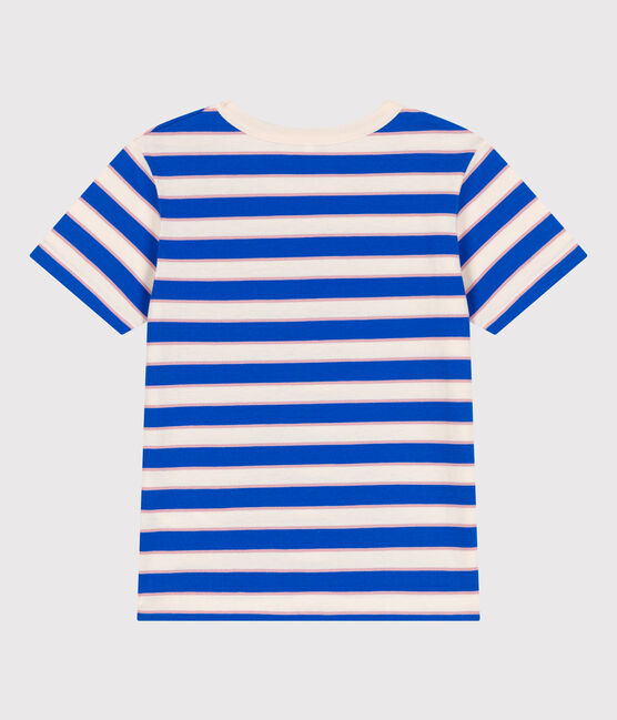 T-shirt a maniche corte in cotone a righe bambino bianco AVALANCHE/ MULTICO