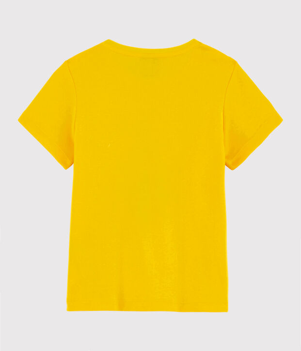 T-shirt a maniche corte in cotone bambina giallo