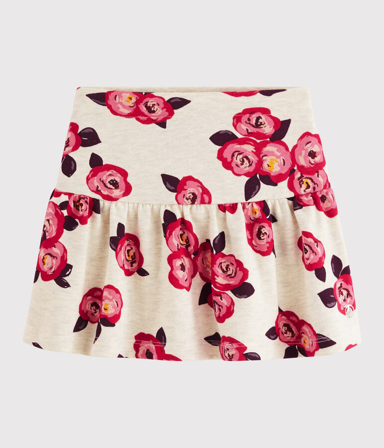 Gonna in tessuto felpato bambina beige/multicolore