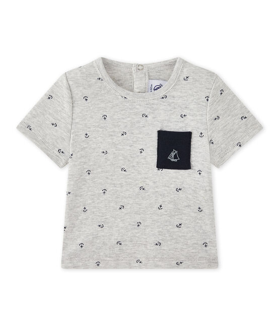 T-shirt bebé bambino stampata grigio BELUGA/blu SMOKING
