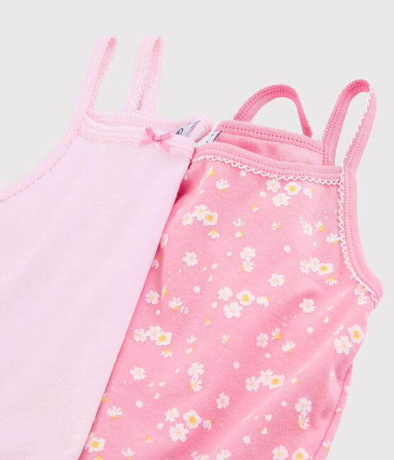 Confezione da 2 canottiere con spalline fiori di ciliegio bambina variante 1