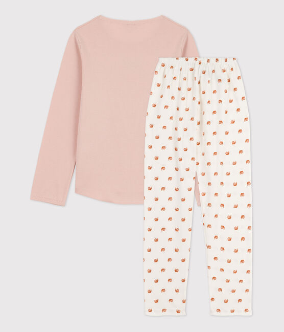 Pigiama bambina in cotone rosa SALINE/bianco MULTICO