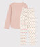 Pigiama bambina in cotone rosa SALINE/bianco MULTICO