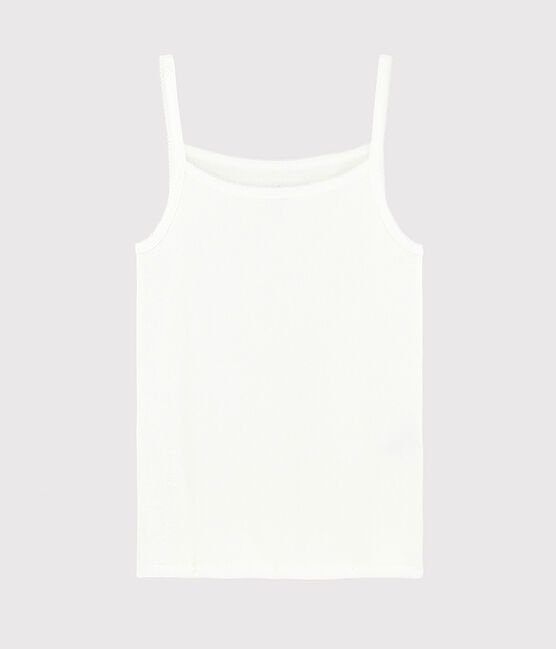 Canottiera con spalline in cotone leggero Donna bianco MARSHMALLOW