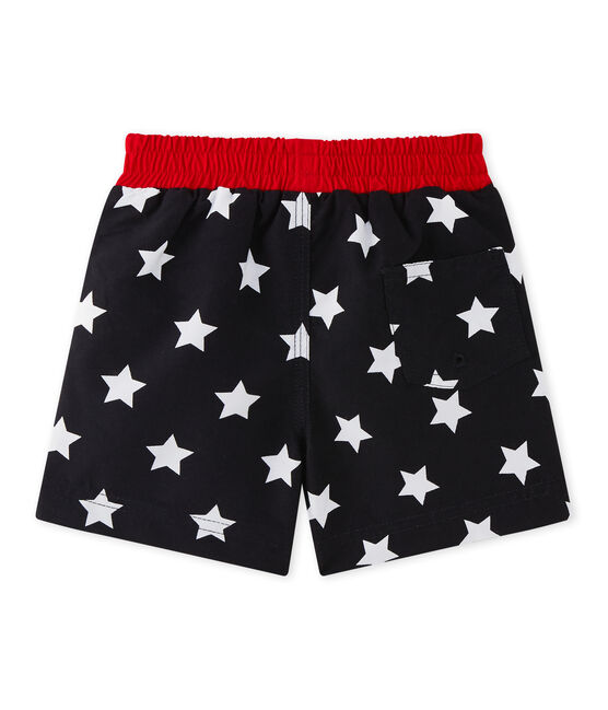Short da spiaggia fantasia neonato blu SMOKING/bianco MARSHMALLOW