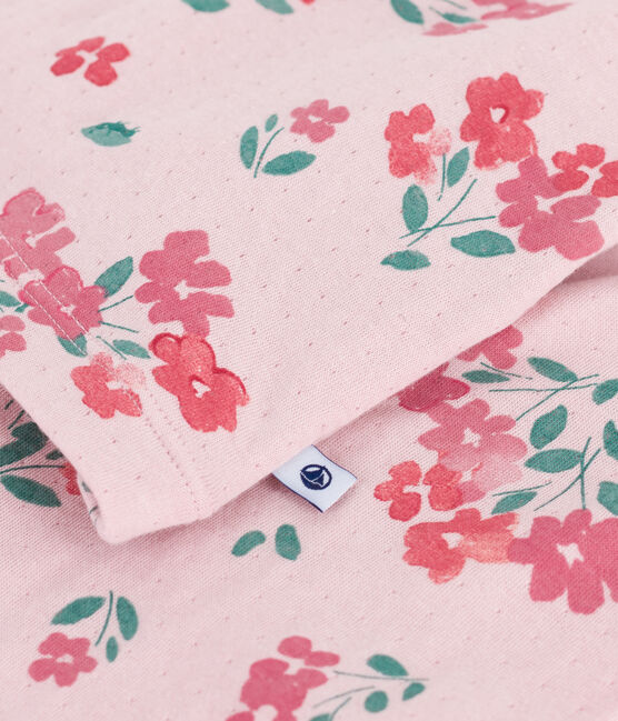 Pigiama bambina in tubique con stampa a fiori rosa JOLI/bianco MULTICO
