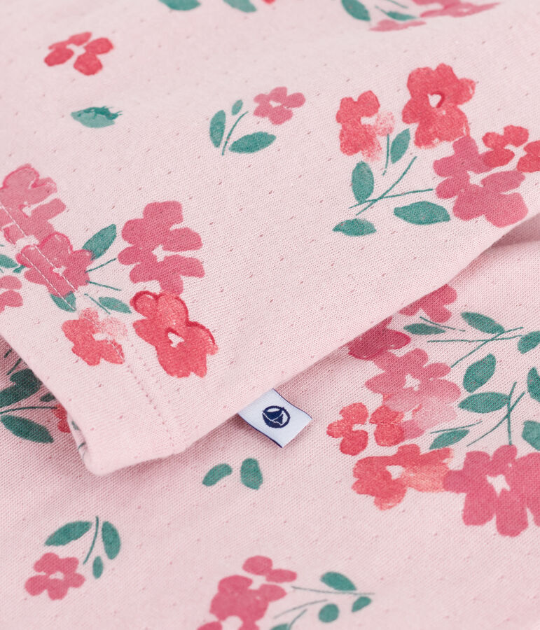 Pigiama bambina in tubique con stampa a fiori rosa/multicolore