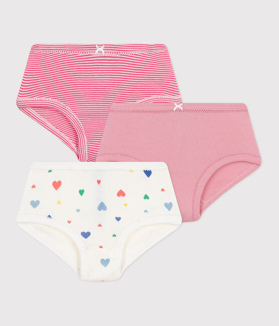 Set di slip a vita alta in cotone con stampa a cuori bambina variante 1