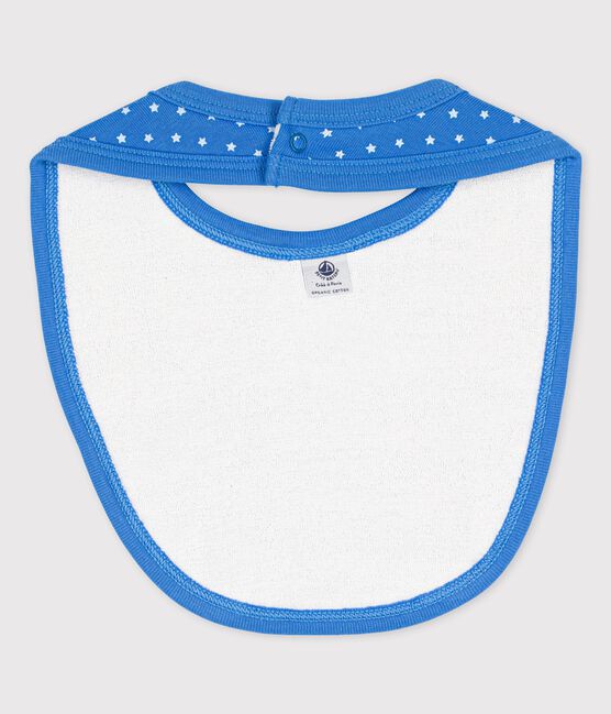 Bavaglino bebè in cotone biologico blu BRASIER/grigio MARSHMALLOW