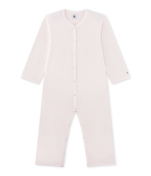 Tutina lunga per bambina in pile rosa/grigio