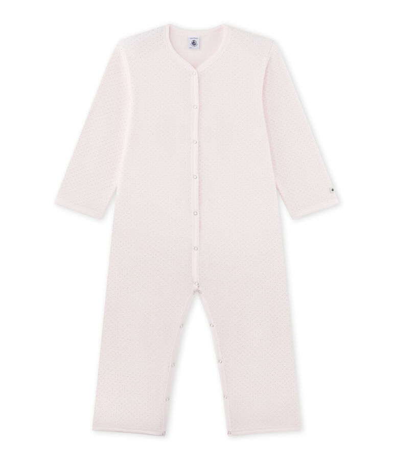 Tutina lunga per bambina in pile rosa/grigio