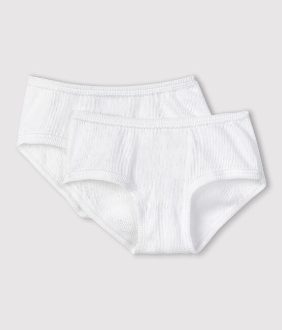 Confezione da 2 slip bambina traforati in cotone biologico variante 1