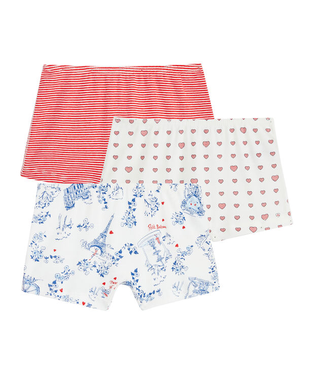 Trio shorty bambina multicolore