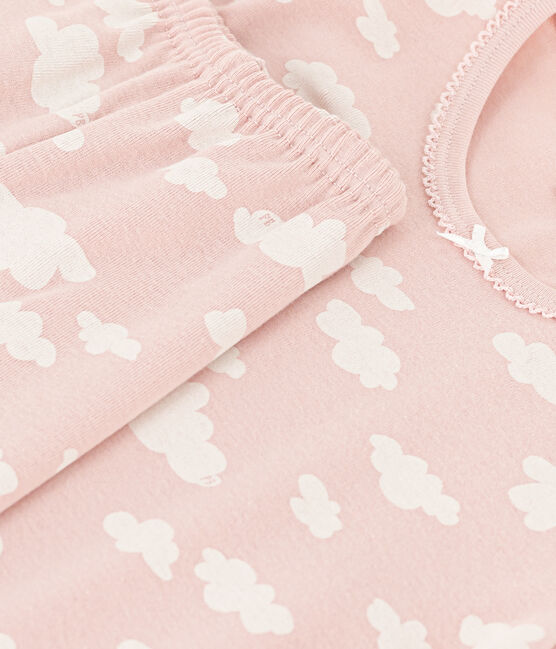Pigiama corto nuvole bambina in cotone  SALINE/ MARSHMALLOW