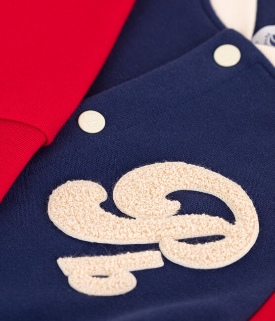 Teddy bambino in tessuto felpato blu CHALOUPE/bianco MULTICO