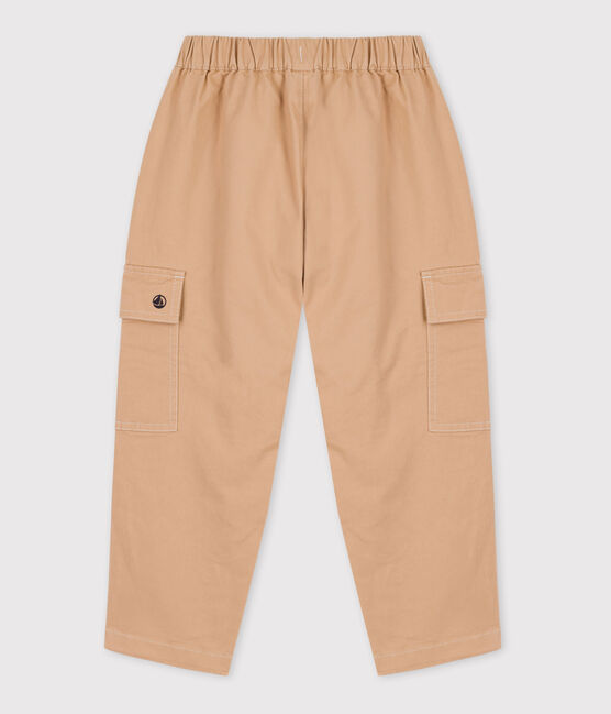 Pantaloni cargo bambina / bambino in twill beige TRENCH