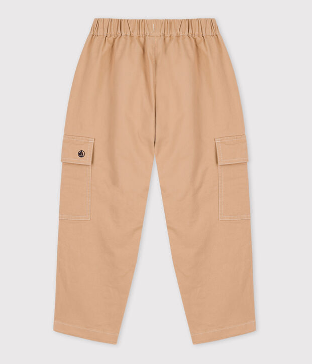 Pantaloni cargo bambina / bambino in twill beige