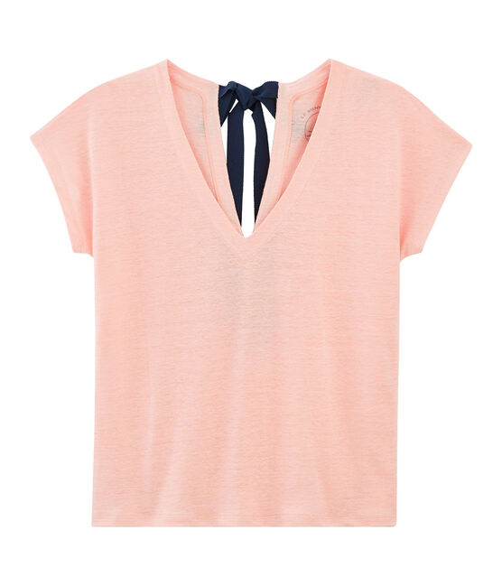 T-shirt in lino donna rosa PATIENCE