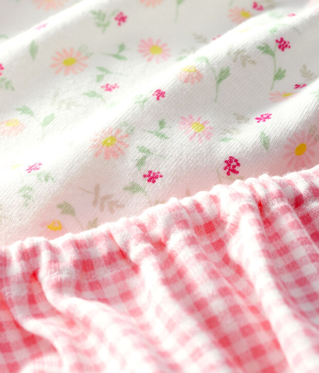 Completo 2 pezzi beb&egrave; femmina bianco/multicolore