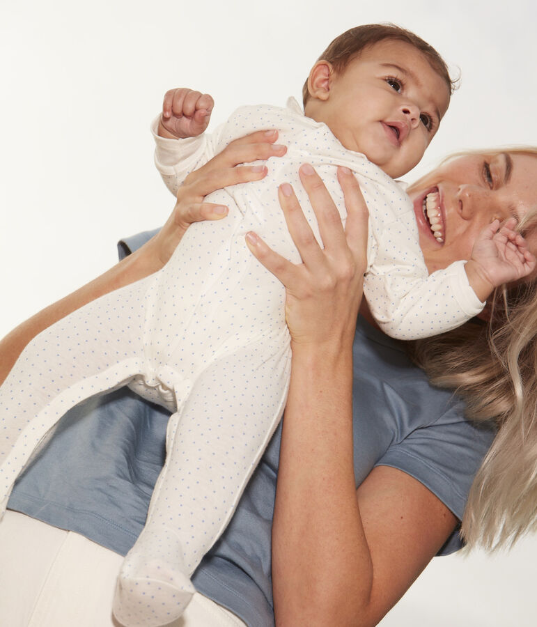 Tutina pigiama a pois in cotone bianco MARSHMALLOW/ EDNA