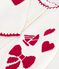 Cardigan in misto lana e cotone fantasia bambino bianco/rosso