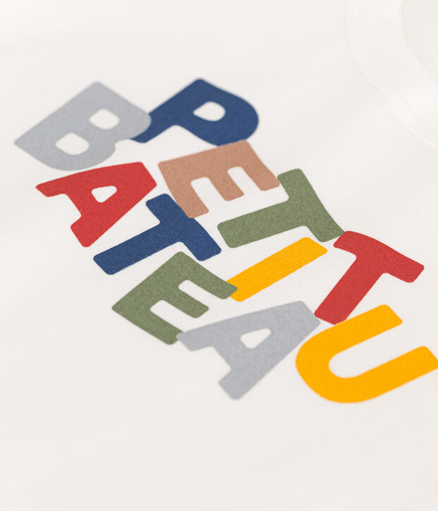 T-shirt a maniche corte in jersey sottile bambino bianco