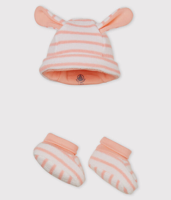 Cuffietta e babbucce bebè unisex a righe variante 3