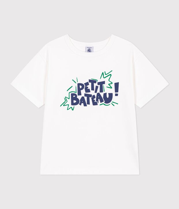 T-shirt a maniche corte in cotone bambina bianco/multicolore