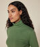 T-shirt donna L'Iconique in cotone con collo a lupetto verde PALMERAIE