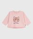 T-shirt a maniche lunghe in cotone con gatto decorativo neonata