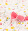 Abito manica corta in cotone bambina bianco MARSHMALLOW/bianco MULTICO