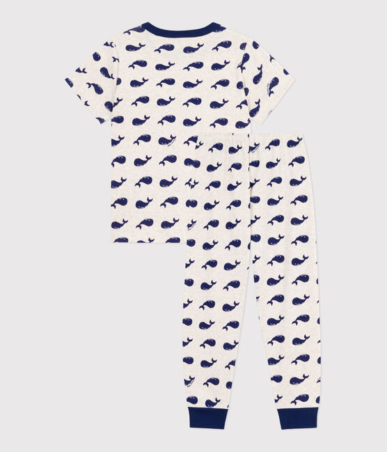 Pigiama a maniche corte e gamba lunga in cotone con stampa bambino beige MONTELIMAR/blu MEDIEVAL