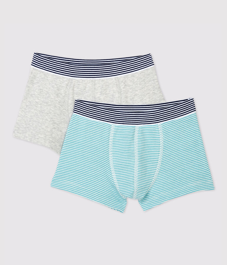 Confezione da 2 boxer bambino in cotone biologico multicolore