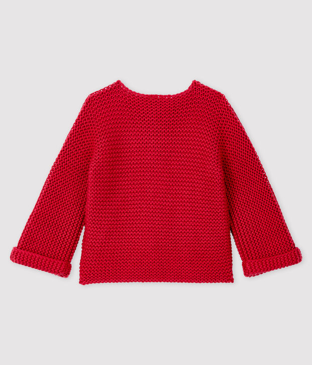 Cardigan lana e cotone beb&egrave; femmina rosa