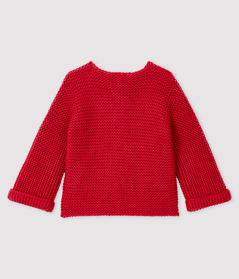 Cardigan lana e cotone beb&egrave; femmina rosa