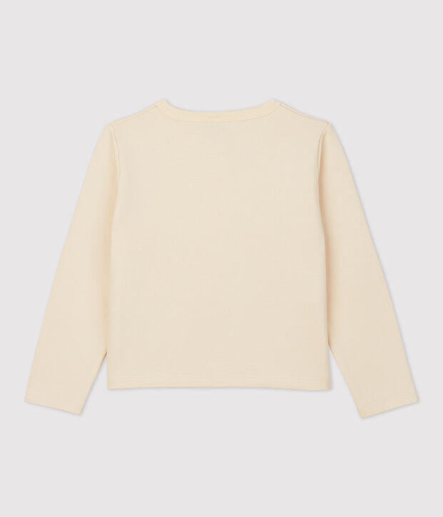 Cardigan in cotone bambina ecru