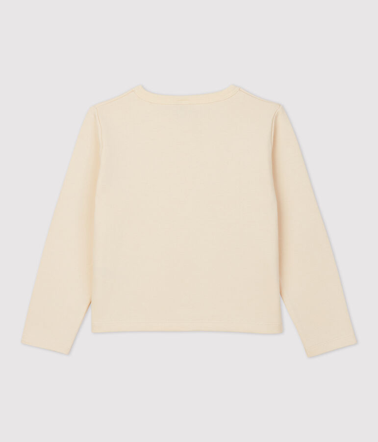 Cardigan in cotone bambina ecru