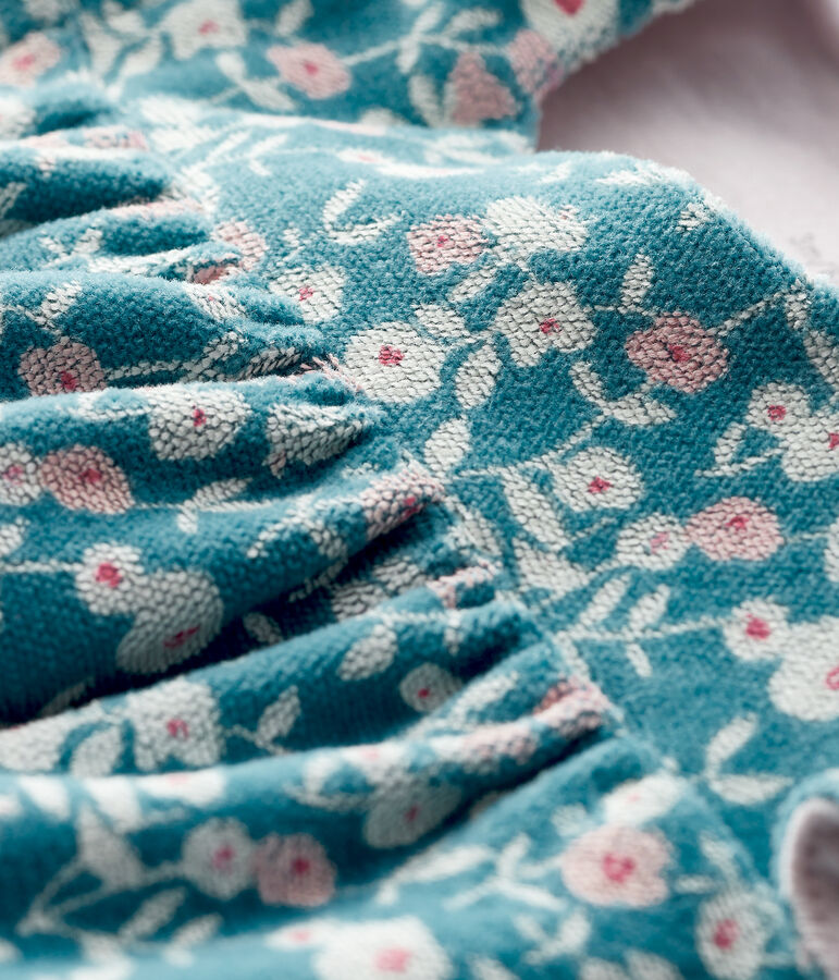 Abito a maniche lunghe da neonata a fiori in velluto MOZAIK/ecru MULTICO