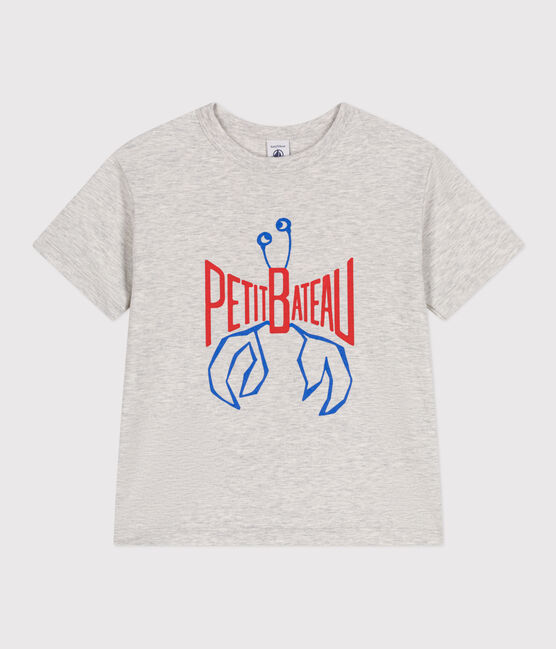 T-shirt a maniche corte in cotone con stampa bambino grigio BELUGA CHINE