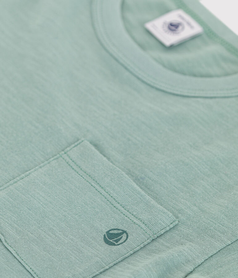 T-shirt a maniche corte in cotone tinta unita bambina verde