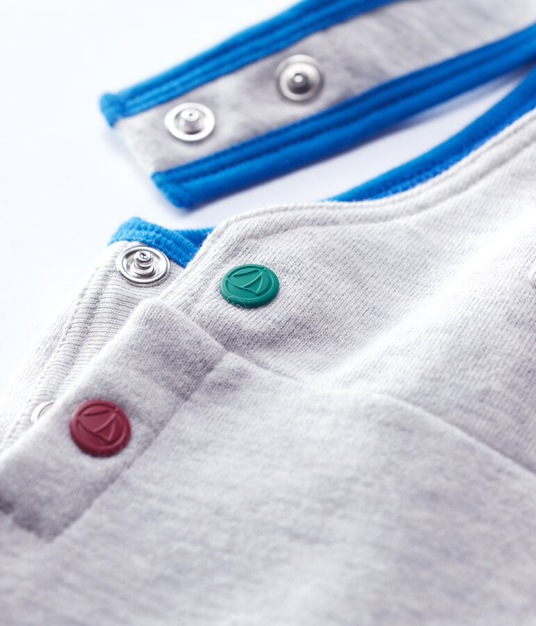 Salopette in felpa beb&egrave;. grigio