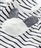 Tutina corta bebè femmina a costine bianco MARSHMALLOW/blu SMOKING