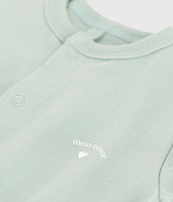 Tutina corta bebè in jersey leggero verde HERBIER