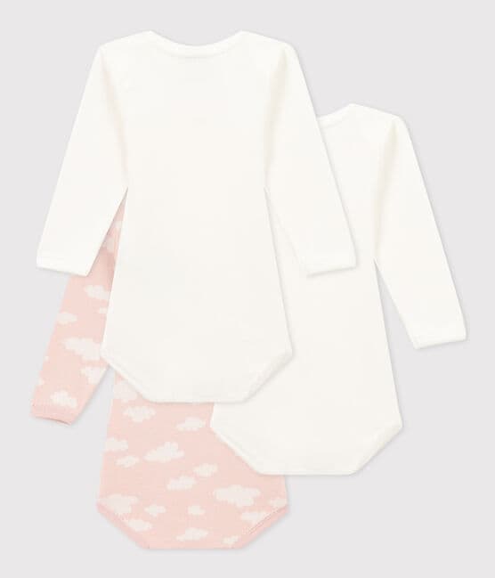 Confezione da 3 body bebè a maniche lunghe in cotone con motivo nuvole variante 1